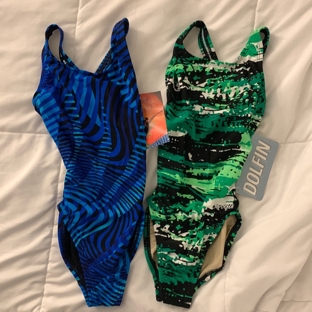 Set of 2 girls one piece bathing suits size 24